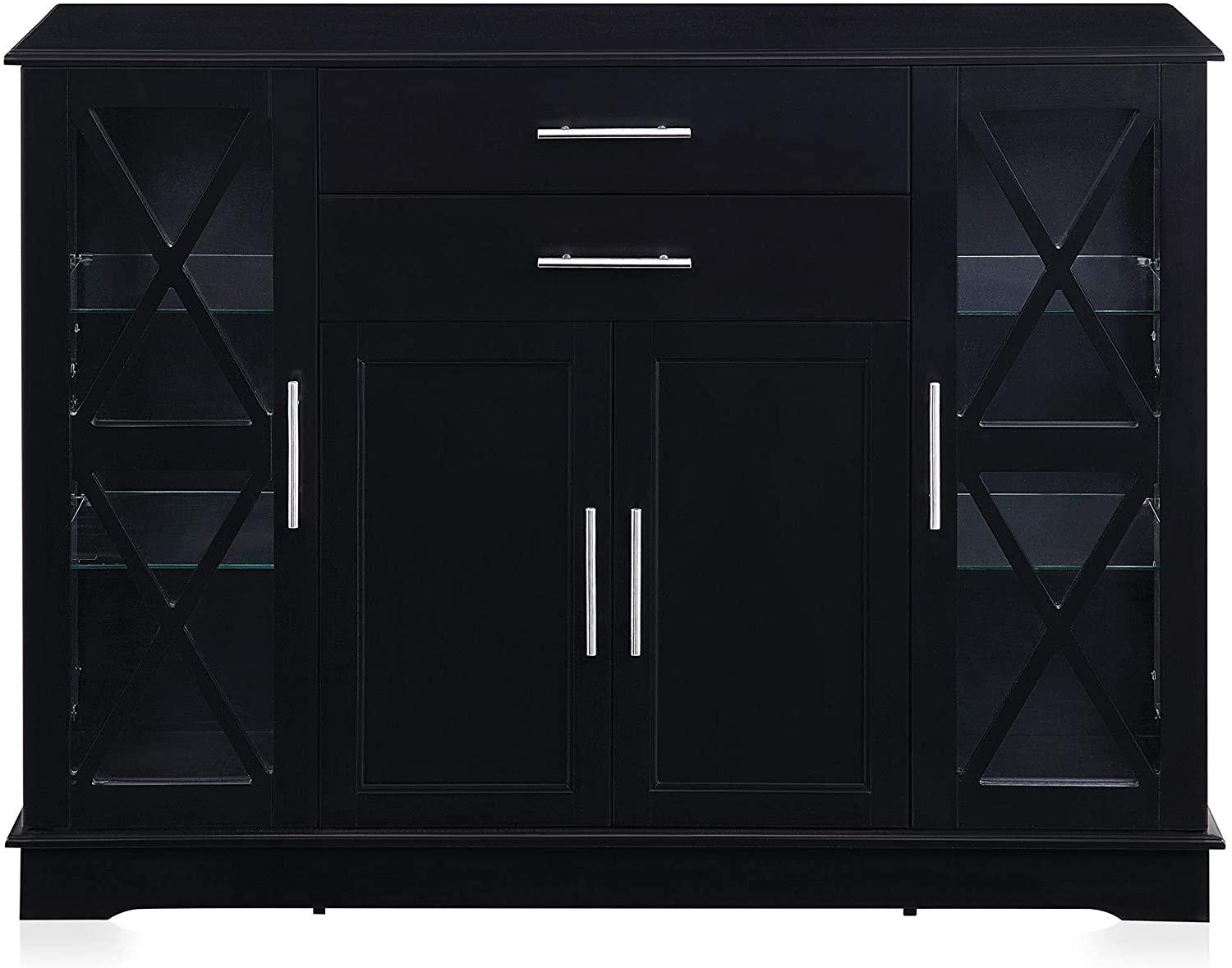 Wood Sideboard Buffet Storage Cabinet Console Sofa Table, Kitchen Dining Room Home Decor, Modern Farmhouse Style Entryway Coffee Bar Display Hutch - Ouch Cart 