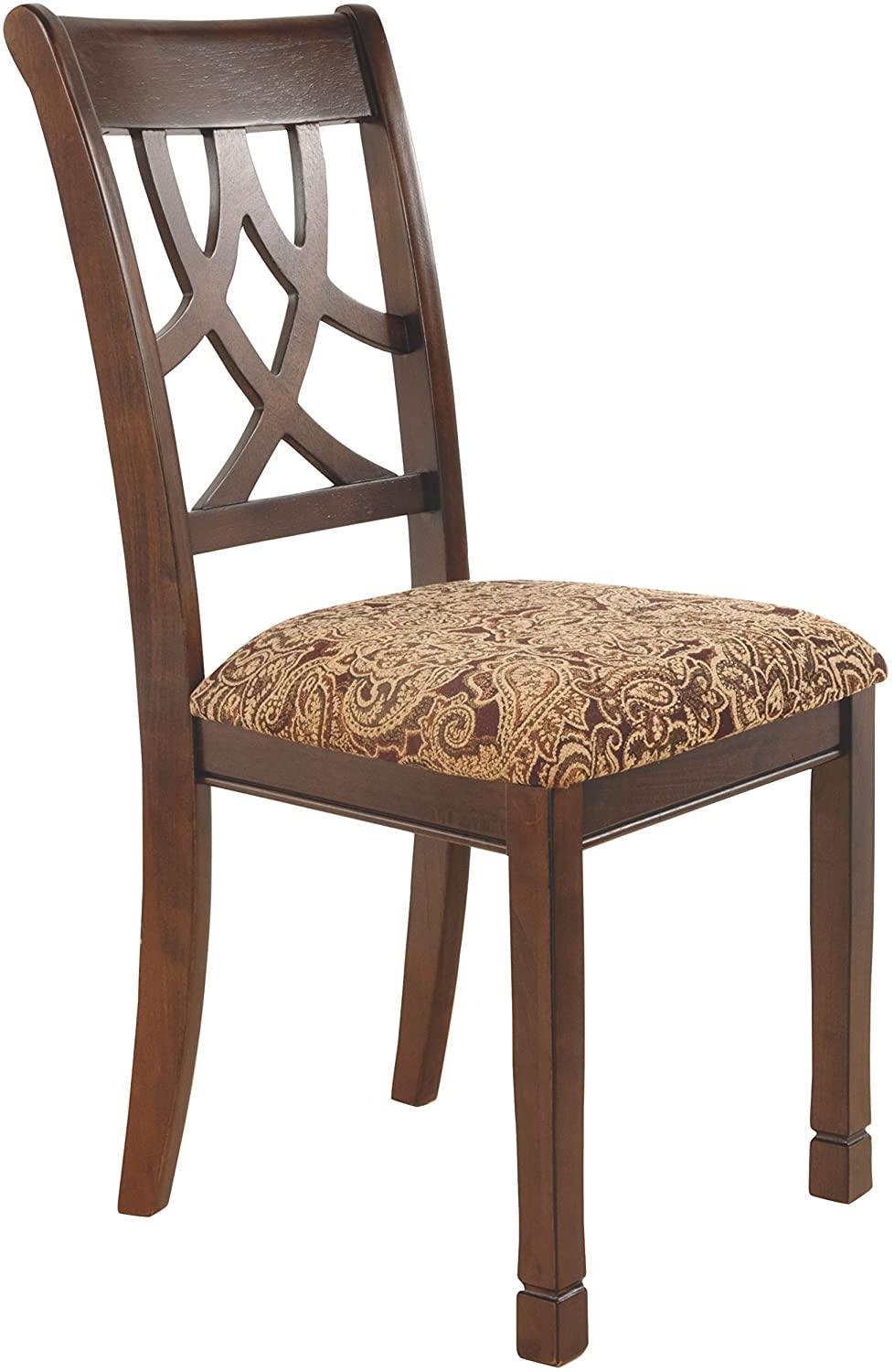 Leahlyn Dining Upholstered Side Chair - Pierced Splat Back - Set of 2 -Brown - Ouch Cart 