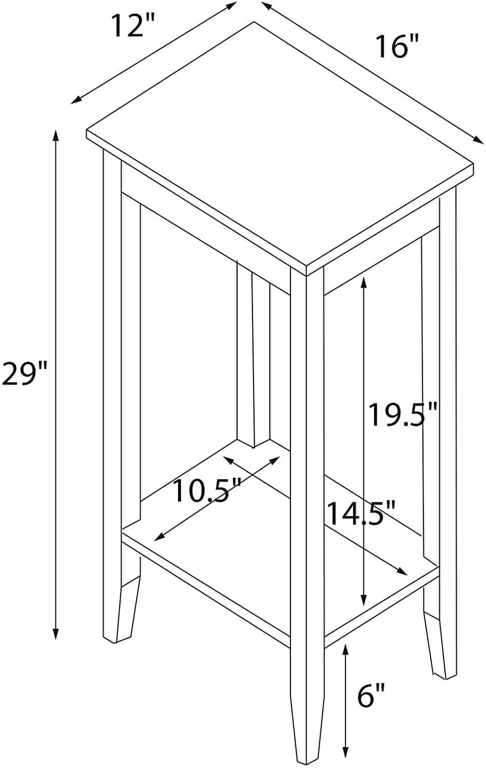 Rosewood Tall End Table, Simple Design, Multi-purpose Small Space Table - Ouch Cart 