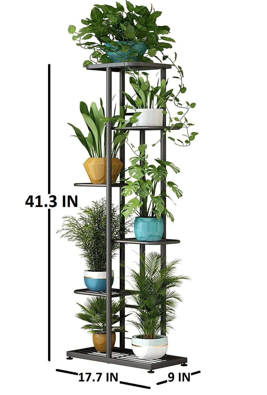 Plant Stand Metal 6 Tier 7 Potted Multiple Flower Pot Holder Shelf Indoor Outdoor Planter Display Shelving Unit For Patio Garden Corner - Ouch Cart 