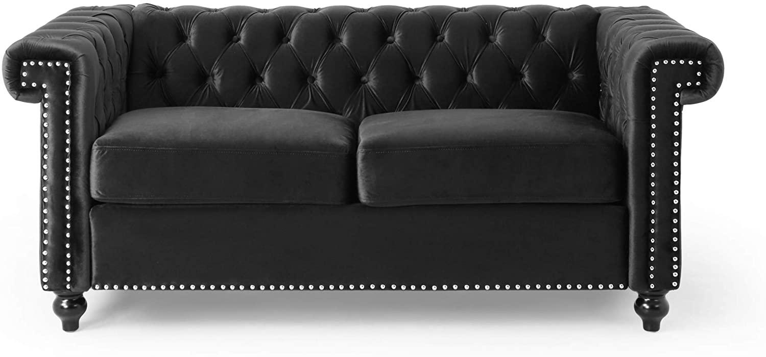 Brinkhaven Tufted Loveseat with Nailhead Trim - Velvet