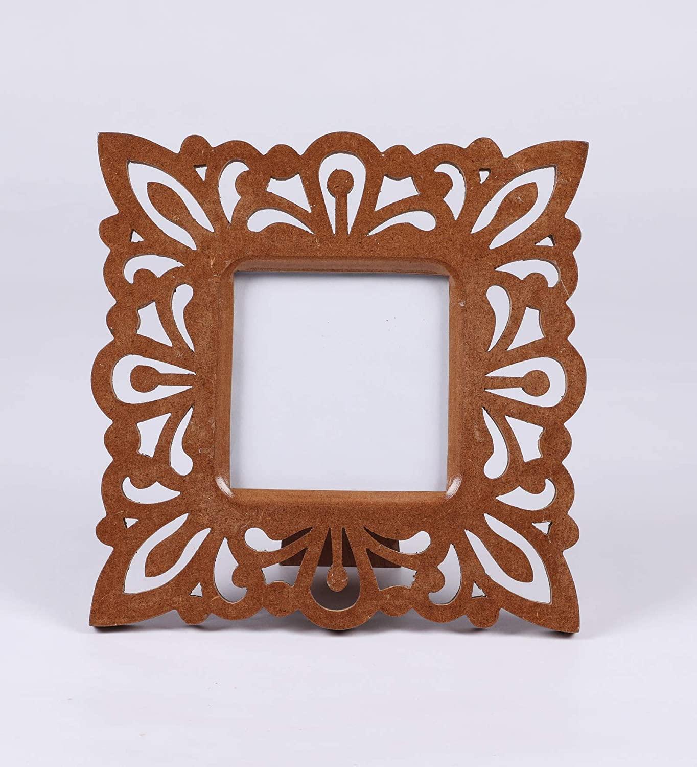 Decorative Hand Crafted Wooden Photo Frame (27 X 27 X 1.5 cm), (Model: TUS-PF-18), Brown Visit the The Urban Store Store - Ouch Cart 