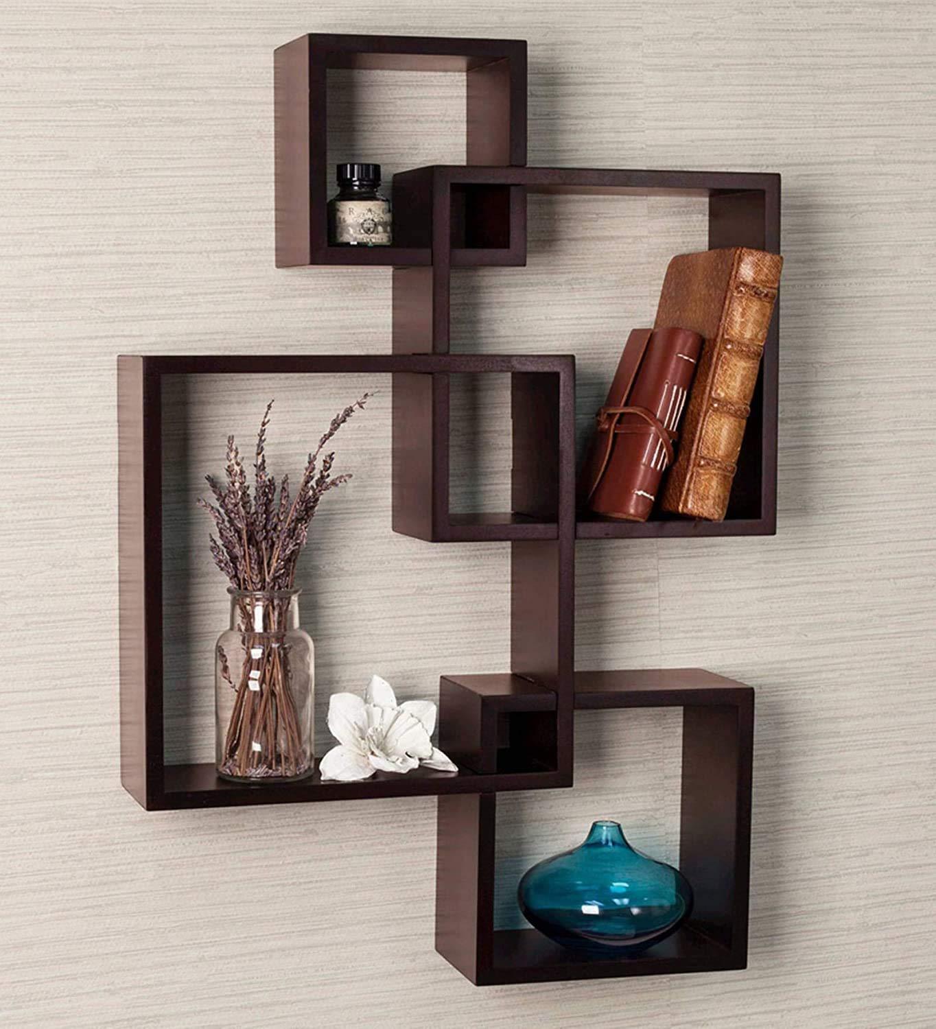 Wooden Wall Mounted Shelf Rack for Living Room Decor ) - Set of 4