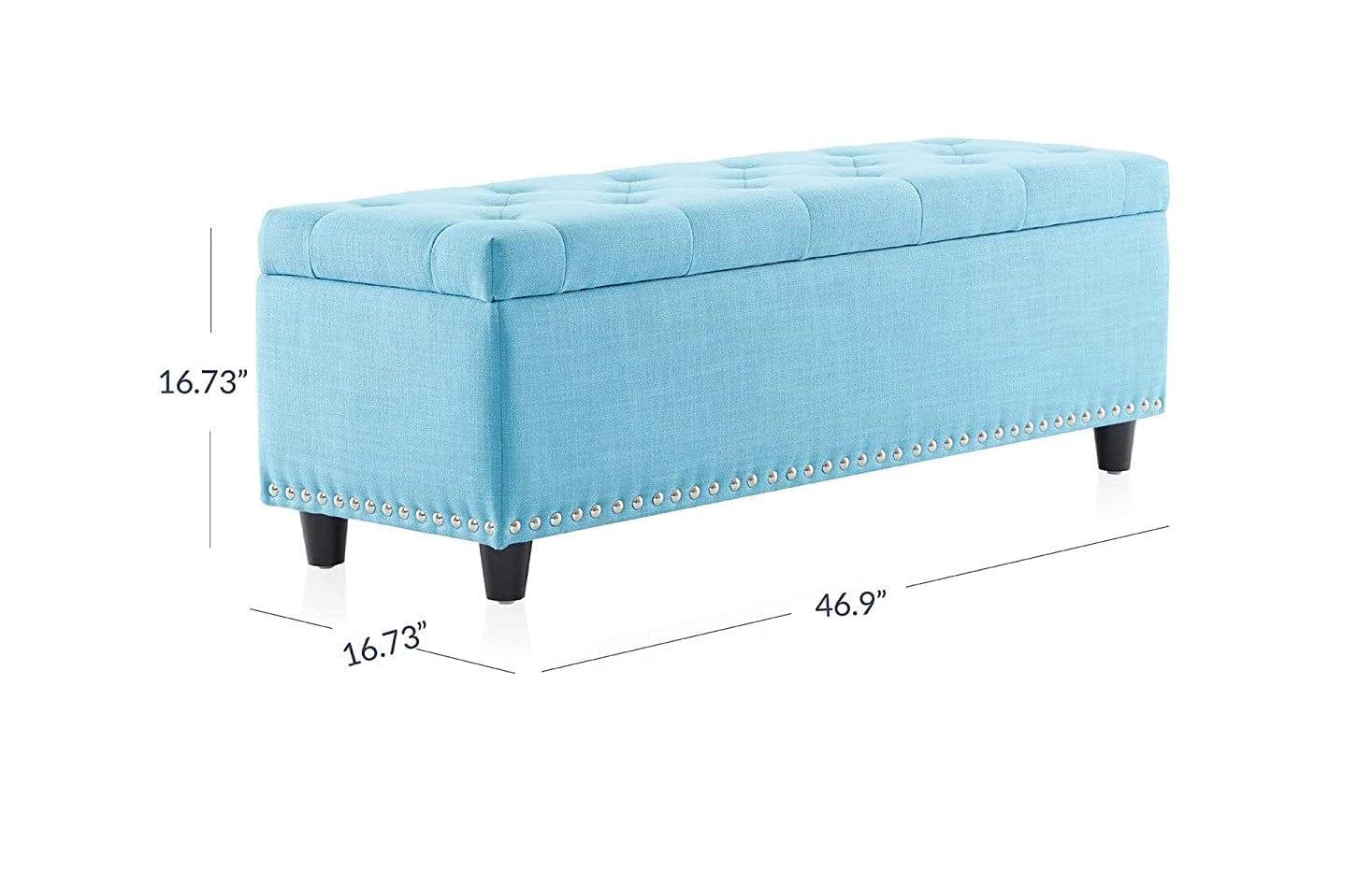 Modern Luxury Button Tufted Ottoman Bench Footrest Decor for Living Room, Entryway, or Bedroom with Storage - Ouch Cart 