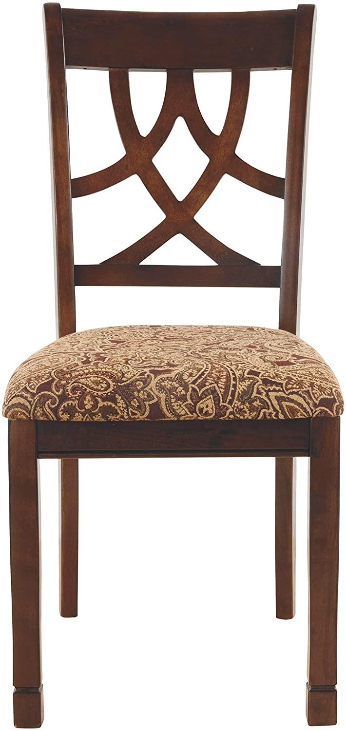 Leahlyn Dining Upholstered Side Chair - Pierced Splat Back - Set of 2 -Brown - Ouch Cart 