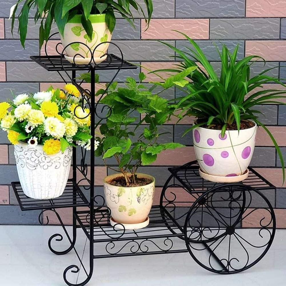 Plant Stand Flower Trolley Rack Display Metal Indoor Flower Pot Shelf Garden Flower Pot Holder Flower Shelf - Ouch Cart 