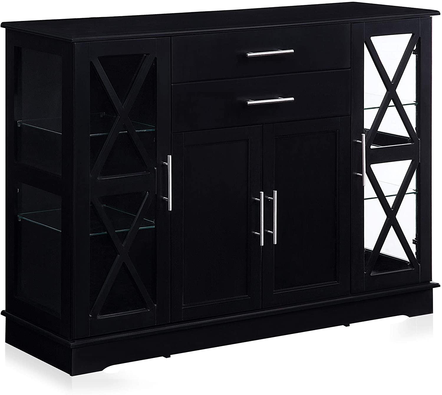 Wood Sideboard Buffet Storage Cabinet Console Sofa Table, Kitchen Dining Room Home Decor, Modern Farmhouse Style Entryway Coffee Bar Display Hutch - Ouch Cart 