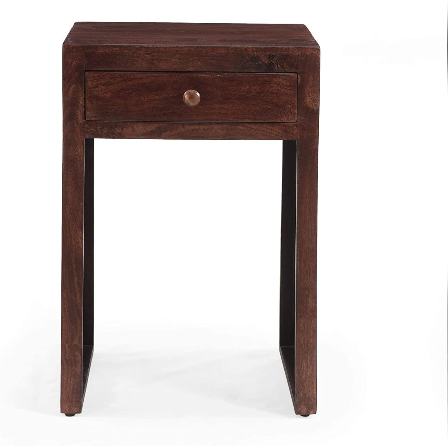 Home Annabelle Mango Wood Bedside Table, Brown - Ouch Cart 