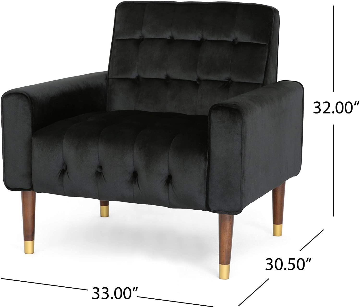 Velvet Armchair, Modern Glam, Button-Tufted, Waffle Stitching, - Ouch Cart 