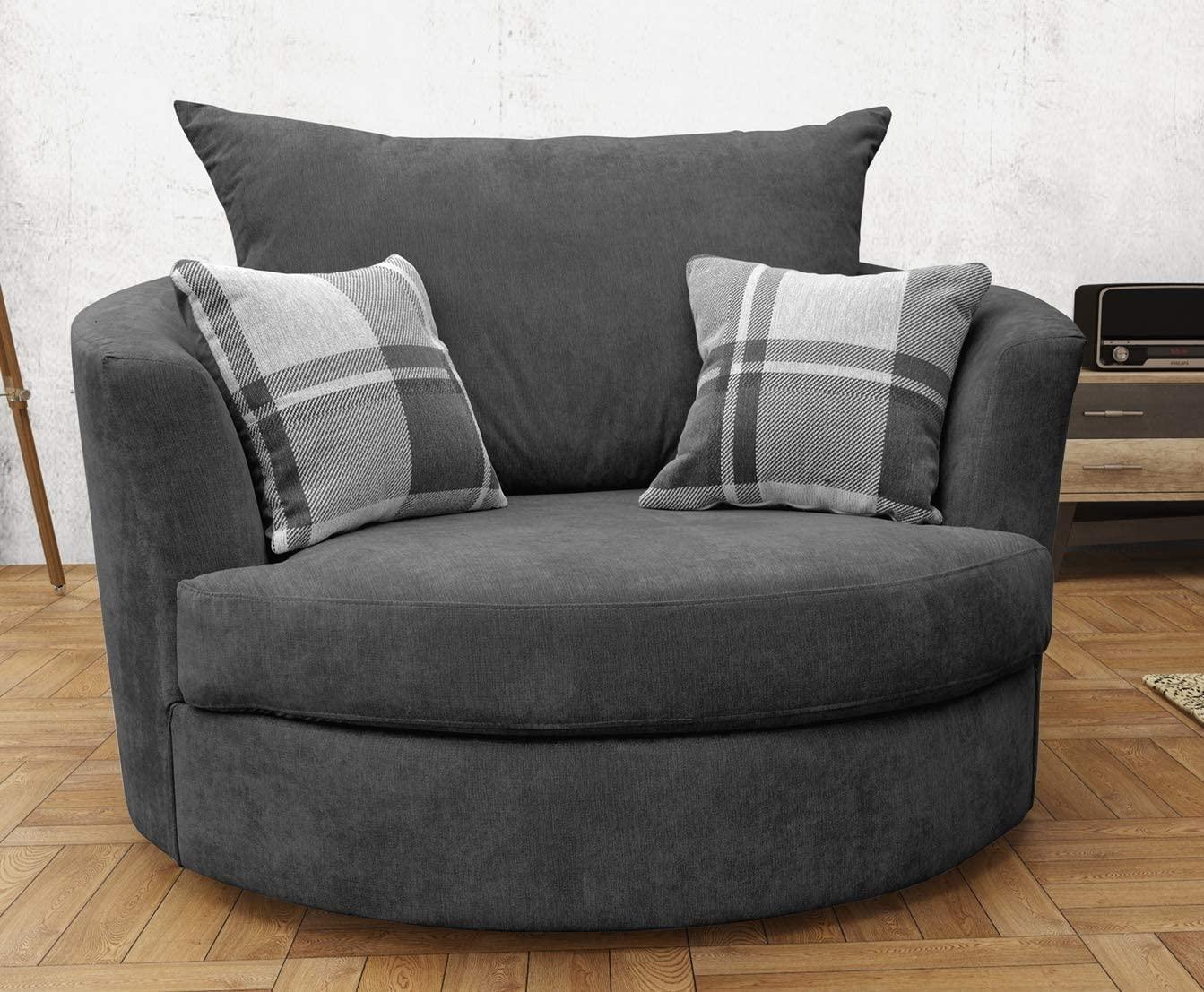 Dorado Corner Sofa Armchair Grey Velour Fabric - Ouch Cart 