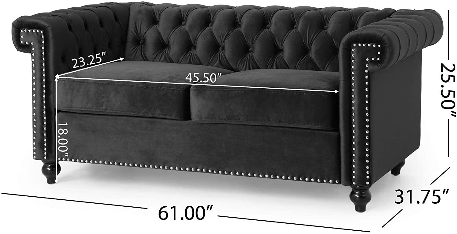 Brinkhaven Tufted Loveseat with Nailhead Trim - Velvet - Ouch Cart 