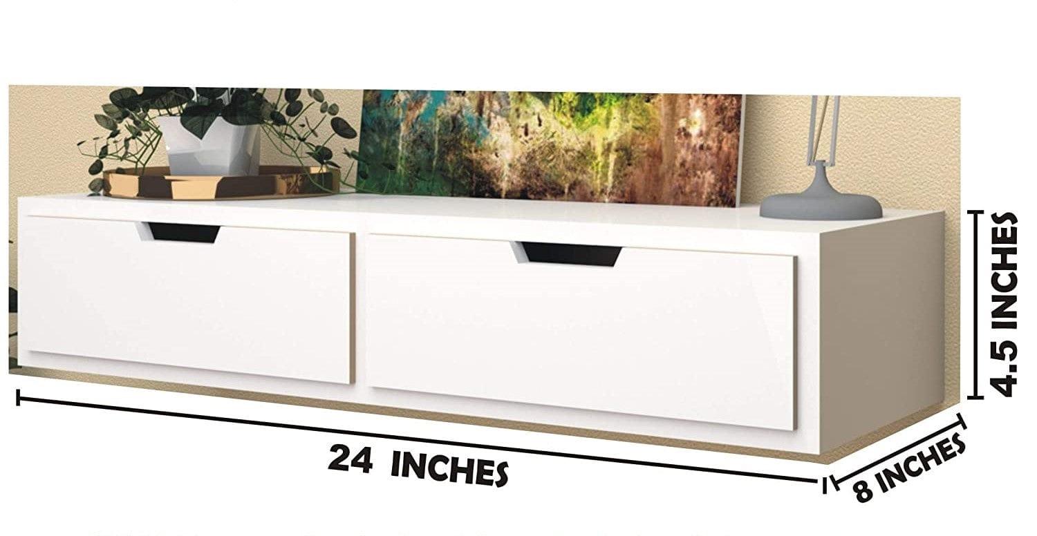 Wooden Wall Shelf with Drawer for Living Room , Storage and Home Decorative Items - Ouch Cart 
