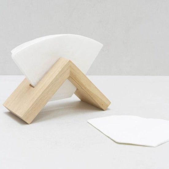 Wooden Pyramid Shape Tissue/Coasters/Napkin Stand/Holder ( With Complementary Coaster ) By Miza