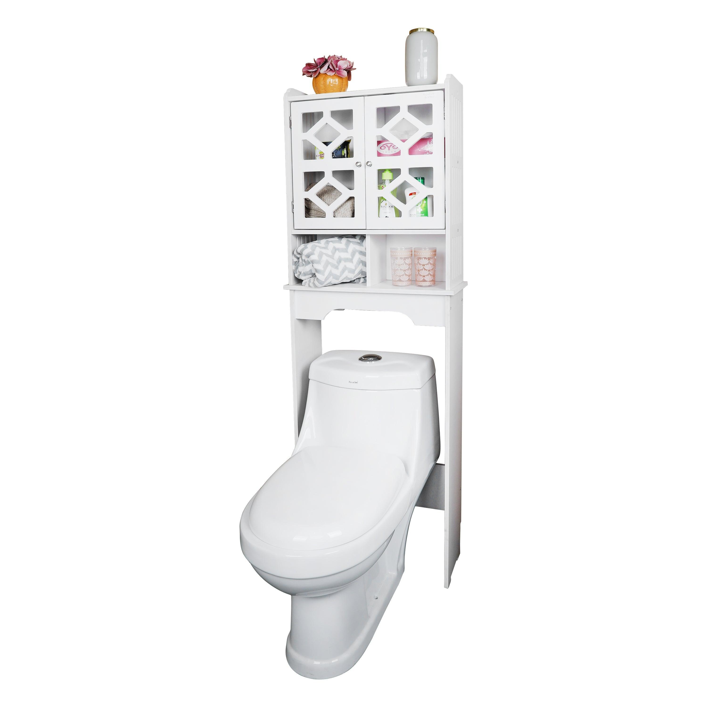 Practical Toilet Storage Shelf And Commode Cabinet With Free Soap Dish By Miza - Ouch Cart 