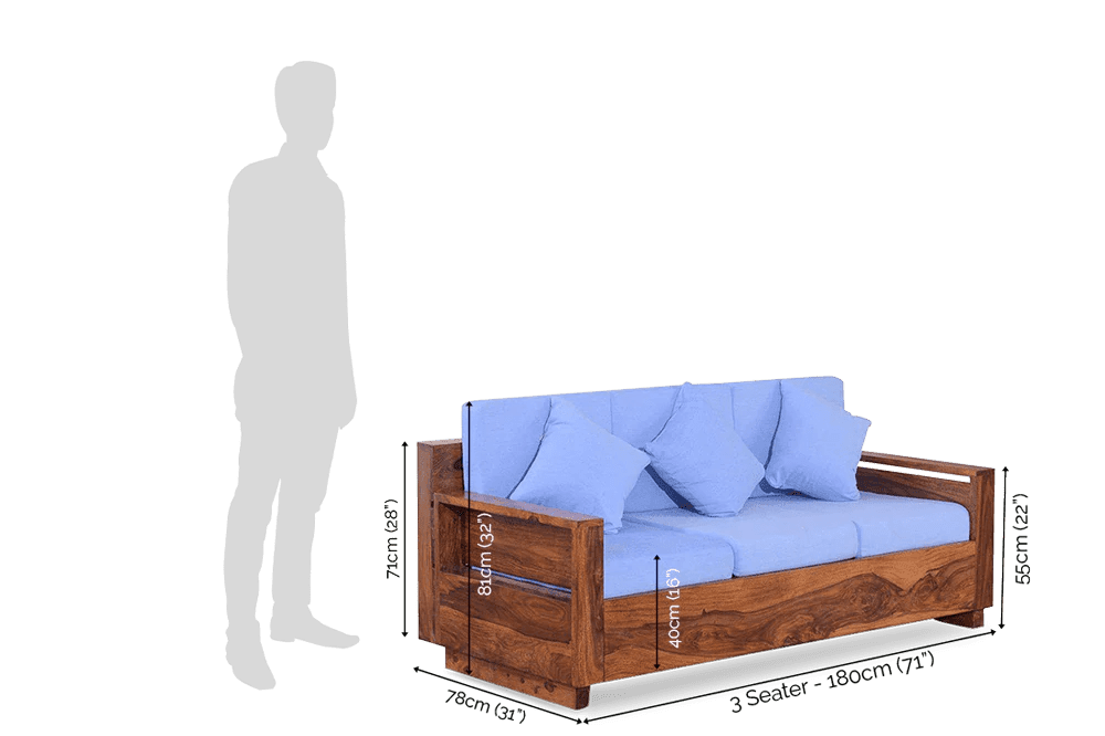Solid Wood Dalton Sofa - Ouch Cart 