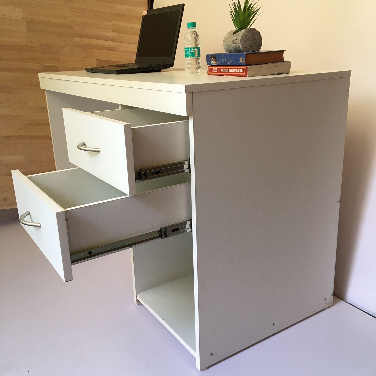 White Computer Desk Home/Office Storage Utility Table By Miza