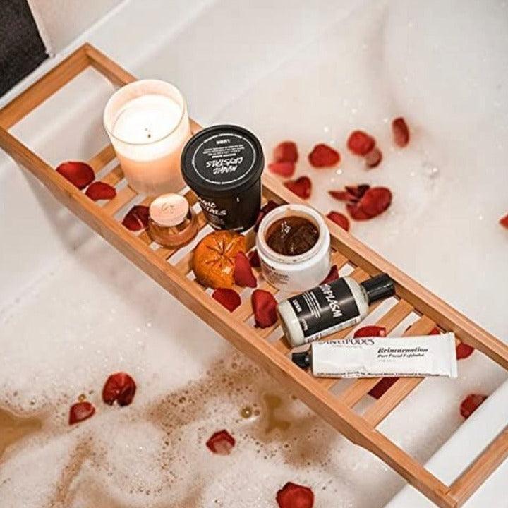 Bathtub Caddy Tray Wine/Candle/Multipurpose Holder For Bathroom By Miza - Ouch Cart 