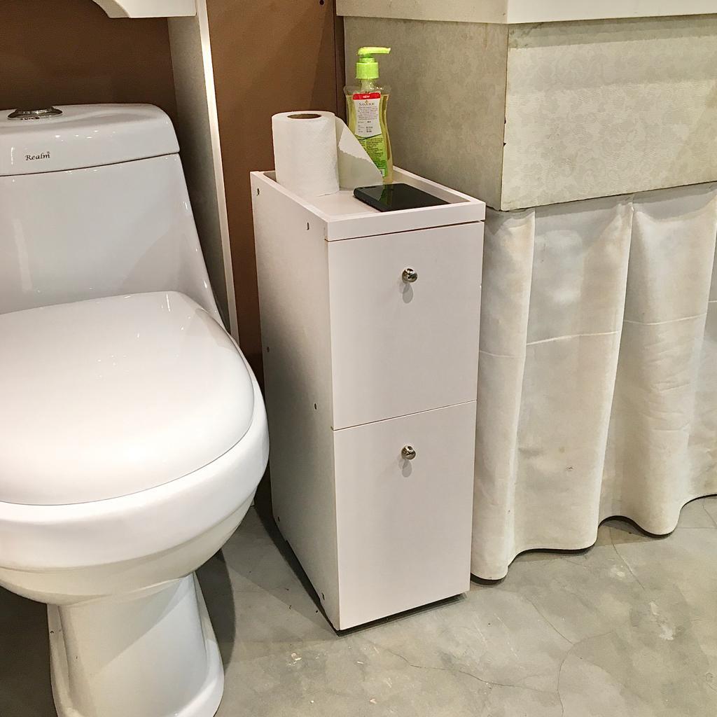 Waterproof PVC Bathroom WC Side Storage Cabinet Racks With Drawer By With Free Soap Dish Miza