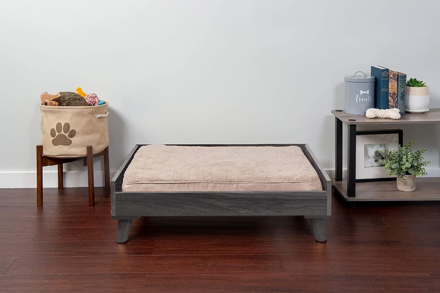 Pet Bed Frame for Small, Medium, and Large Dogs and Cats - Elevated Mid-Century Modern Style Platform Dog Bed - Ouch Cart 