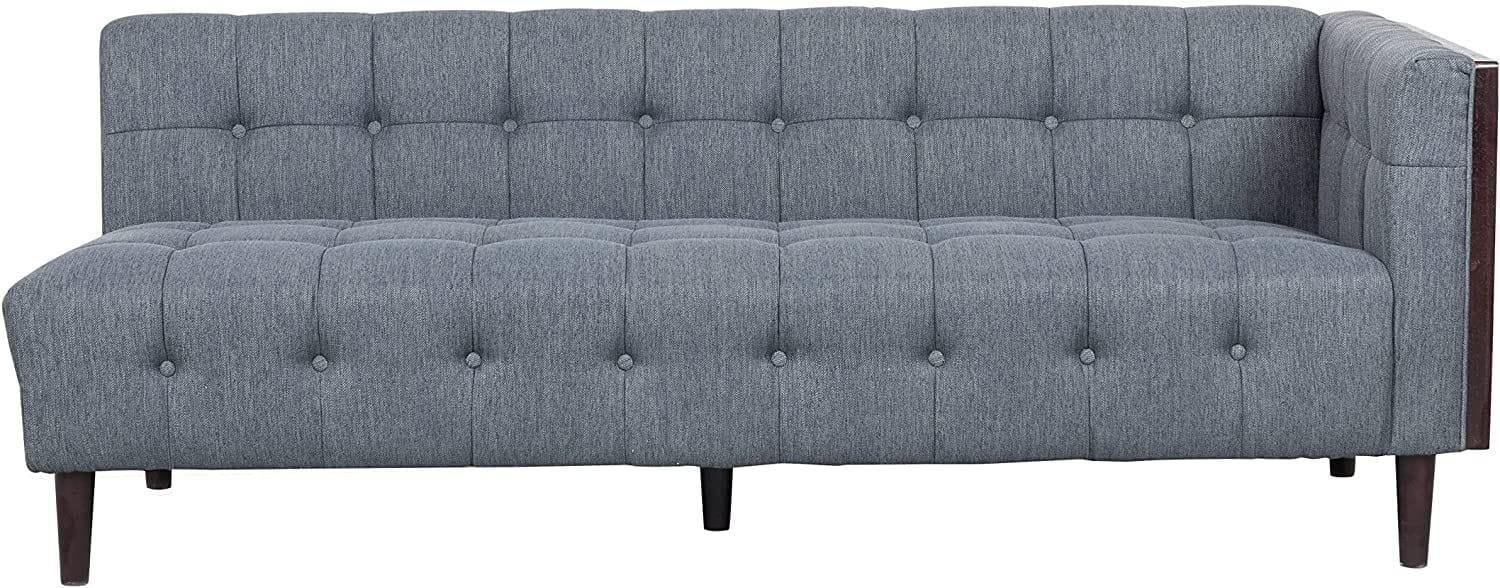 Easton Corner Modular Fabric Lounge Sofa Couch Wood Wooden Timber Frame Legs- Charcoal - Ouch Cart 