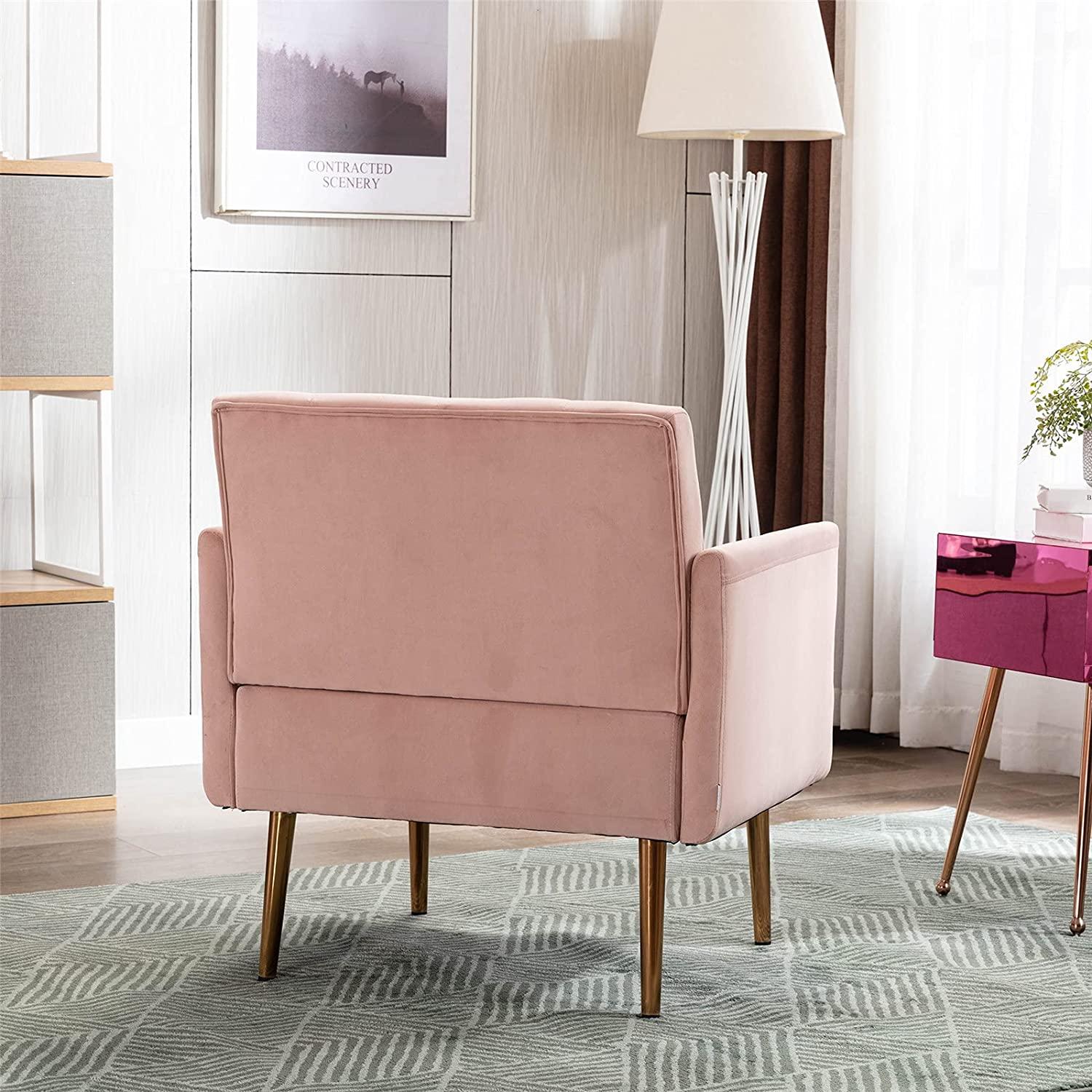 Velvet Accent Chair, Living Room, Bedroom Leisure Single Sofa Chair, TV armrest seat, Suitable for Small Space Home, Office, Coffee Chair - Ouch Cart 