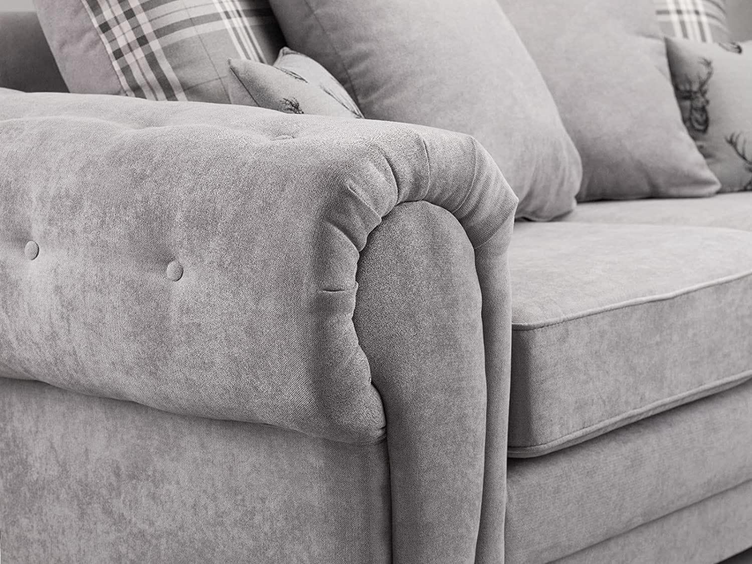 Sofa Verona Fabric Corner Sofa - 3 Seater (Grey, - Ouch Cart 