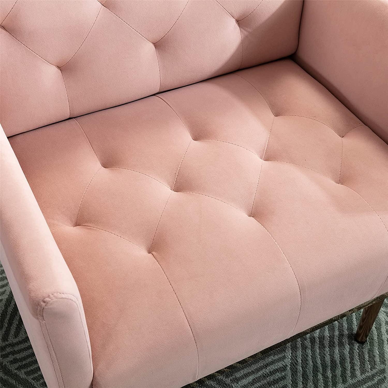 Velvet Accent Chair, Living Room, Bedroom Leisure Single Sofa Chair, TV armrest seat, Suitable for Small Space Home, Office, Coffee Chair - Ouch Cart 