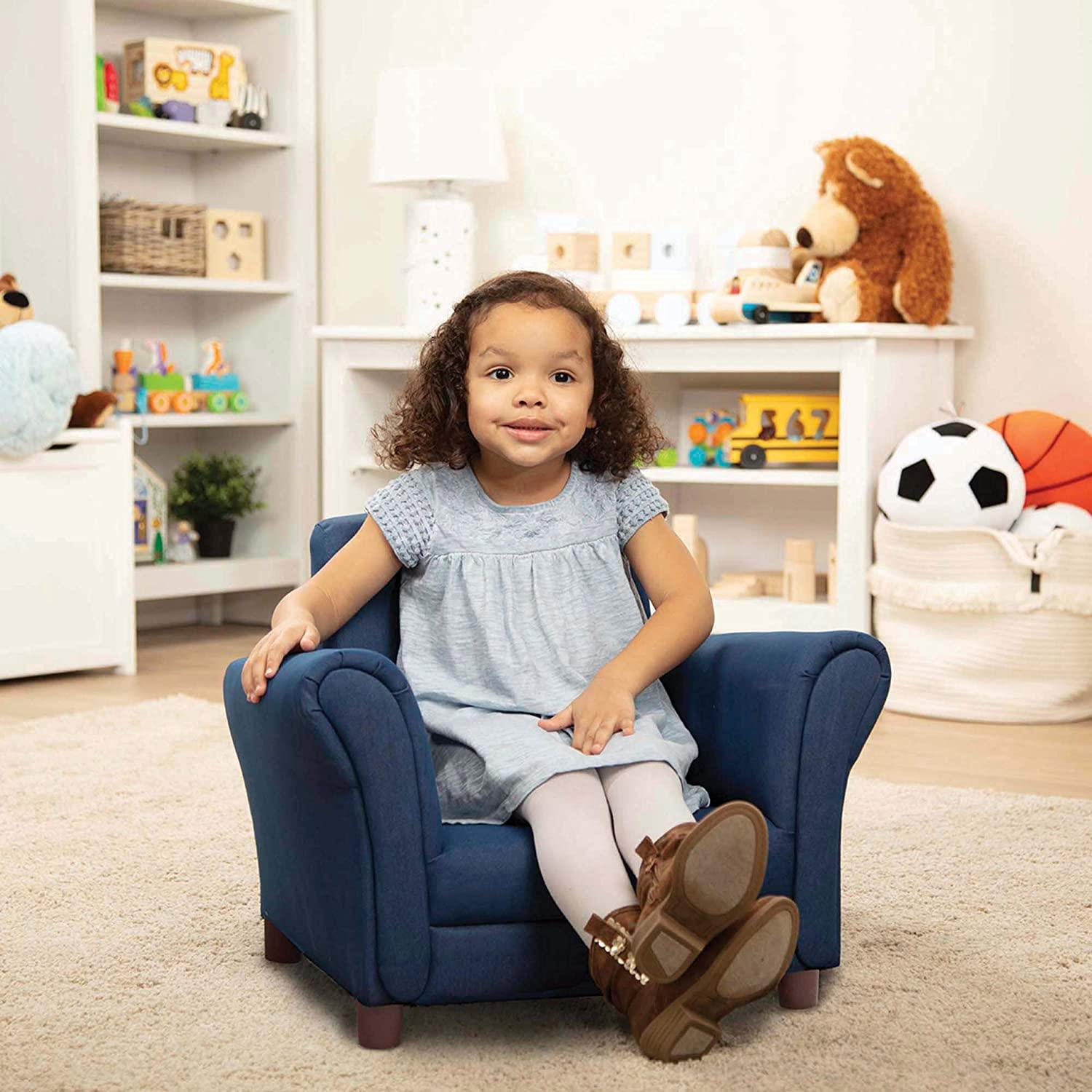 Denim Fabric Child’s Armchair (Kid’s Furniture) - Ouch Cart 