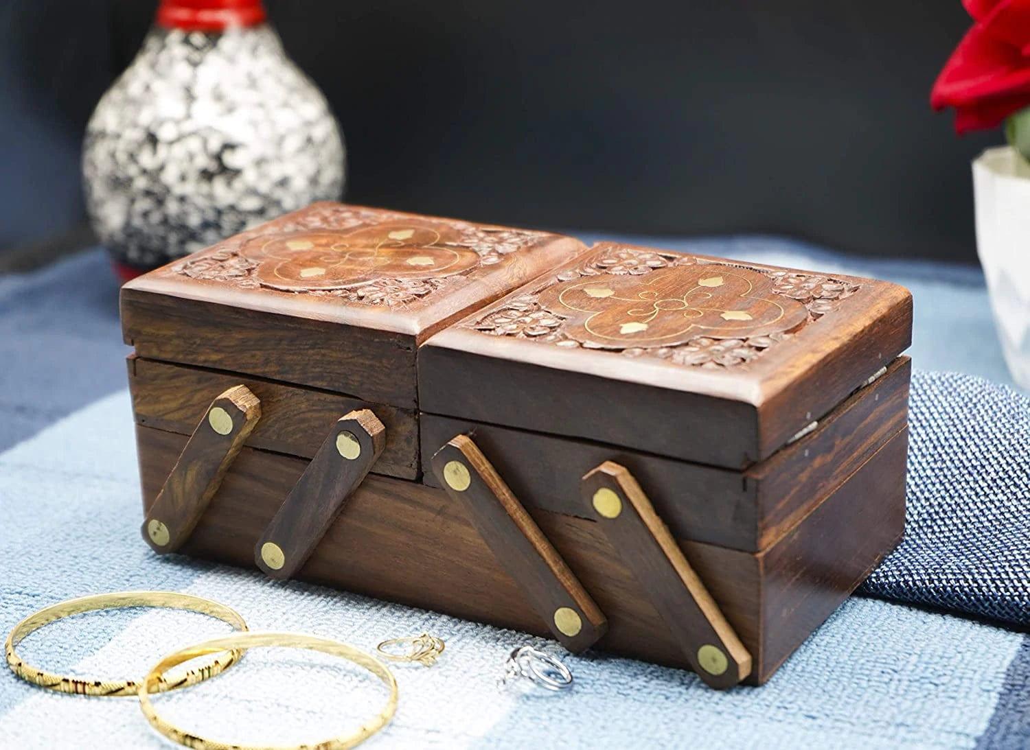 3 IN 1 WOODEN JEWELRY BOX - Ouch Cart 