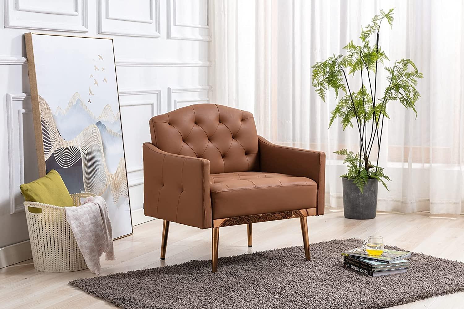 Accent Chair, Living Room, Bedroom Leisure Single Sofa Chair TV armrest seat, Suitable for Small Space Home, Office, Coffee Chair - Ouch Cart 