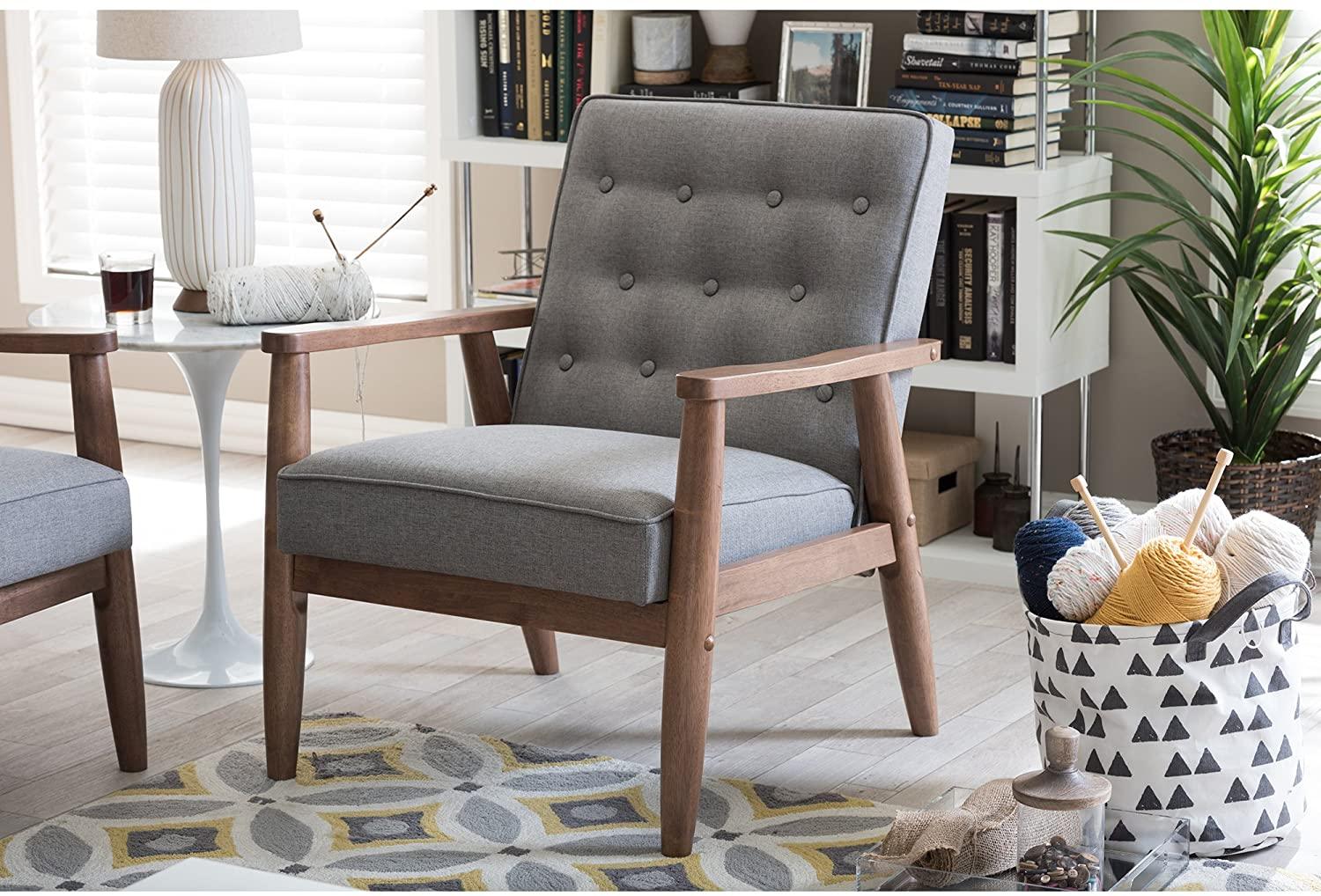 Amazing Wide Tufted back Wooden Cushion Chair - Ouch Cart 