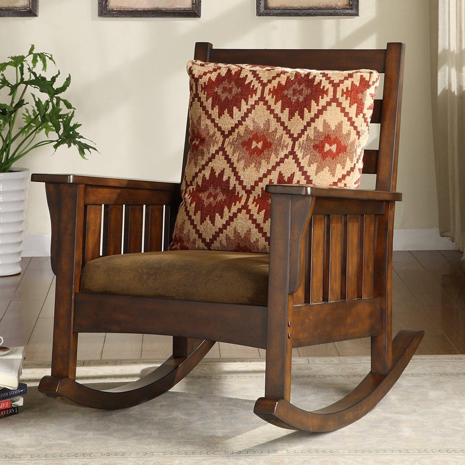 Wooden Stylish Brown Teak Rocking Chair/Easy able Relax Chair - Ouch Cart 