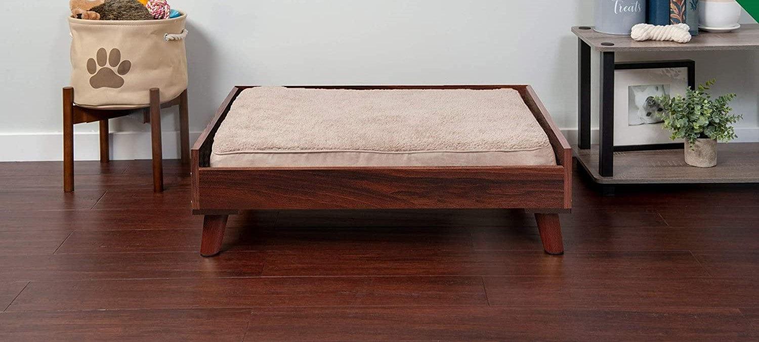 Pet Bed Frame for Small, Medium, and Large Dogs and Cats - Elevated Mid-Century Modern Style Platform Dog Bed - Ouch Cart 