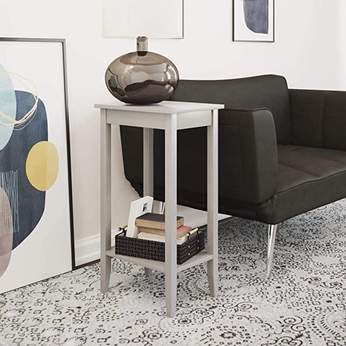 Rosewood Tall End Table, Simple Design, Multi-purpose Small Space Table - Ouch Cart 