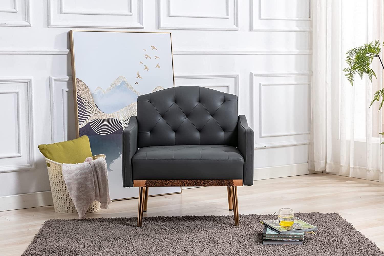 Accent Chair, Living Room, Bedroom Leisure Single Sofa Chair TV armrest seat, Suitable for Small Space Home, Office, Coffee Chair - Ouch Cart 