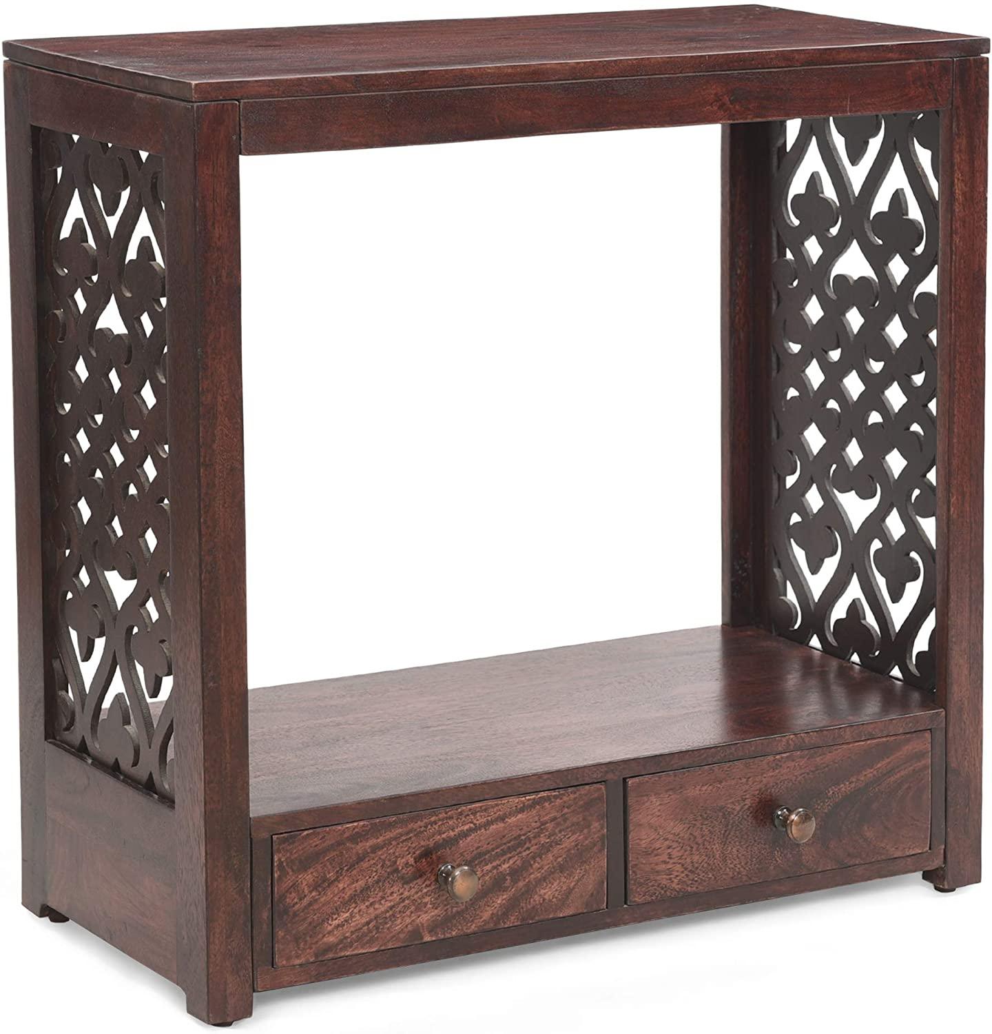 Home Ursula Mango Wood Console Table, Brown - Ouch Cart 