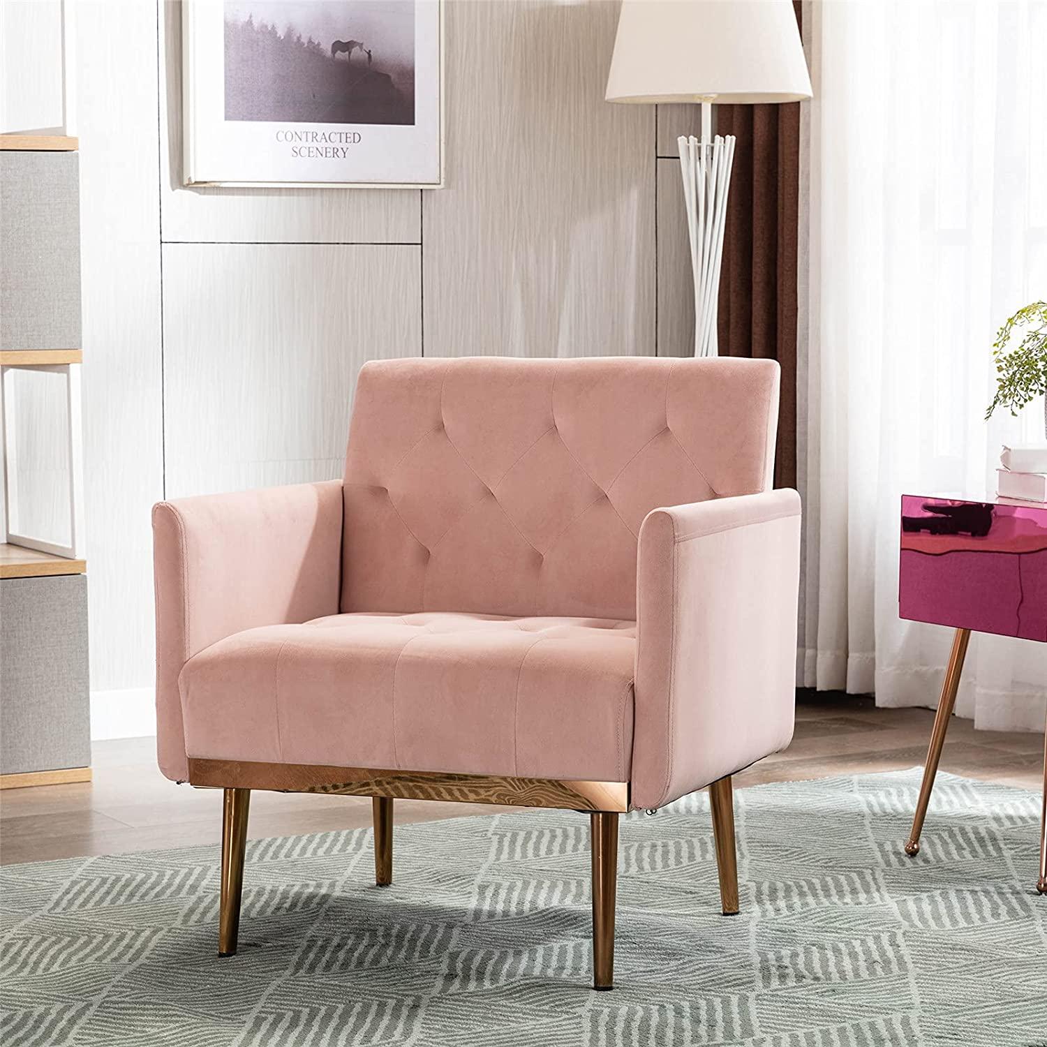 Velvet Accent Chair, Living Room, Bedroom Leisure Single Sofa Chair, TV armrest seat, Suitable for Small Space Home, Office, Coffee Chair - Ouch Cart 
