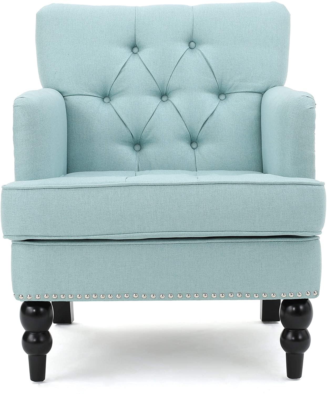 Tufted Club Chair, Fabric Accent Chair - Ouch Cart 