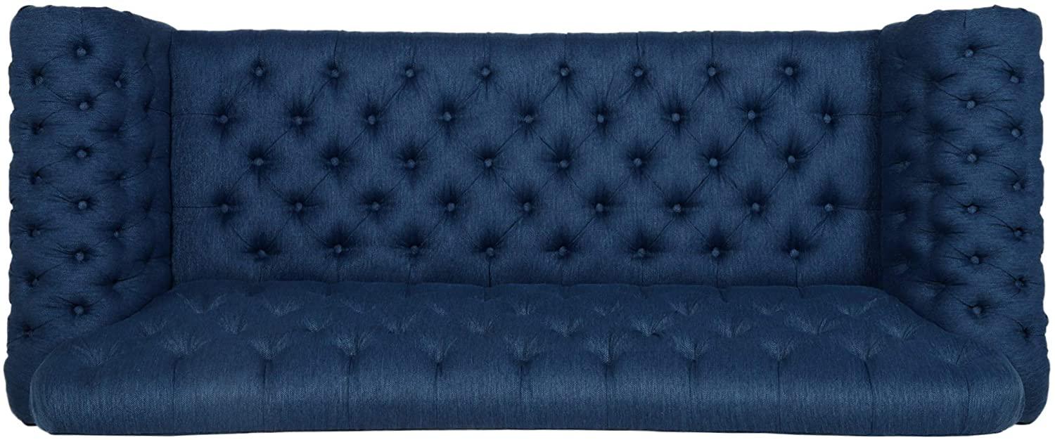 Nathan Chesterfield Button Tufted Fabric 3 Seater Sofa - Ouch Cart 