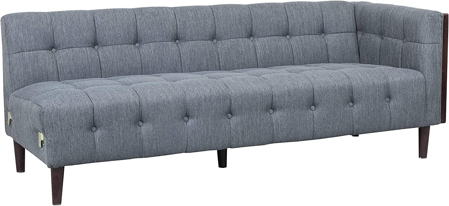 Easton Corner Modular Fabric Lounge Sofa Couch Wood Wooden Timber Frame Legs- Charcoal