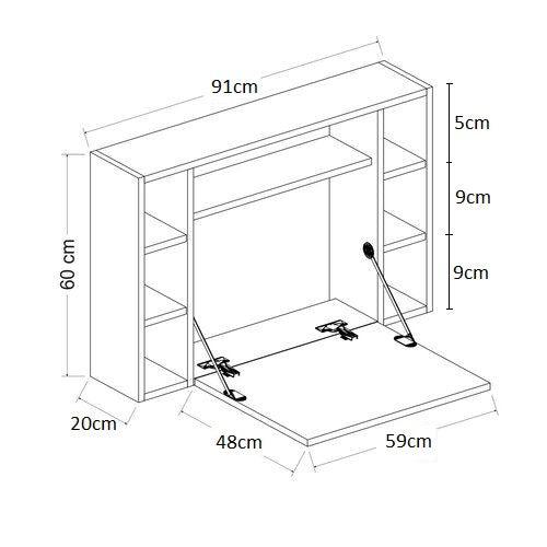 Wall-Mounted Floating Table Laptop Home Office Desk With Drawer By Miza - Ouch Cart 