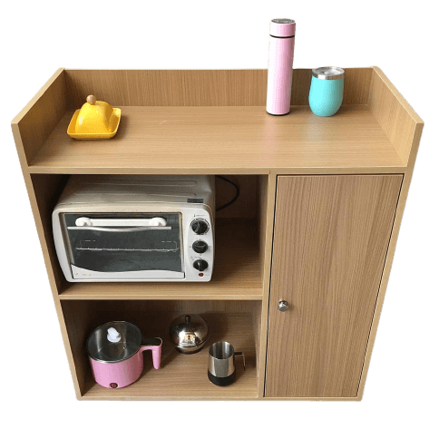 Microwave Storage Cabinet With Panel Door In Natural Wood By Miza - Ouch Cart 