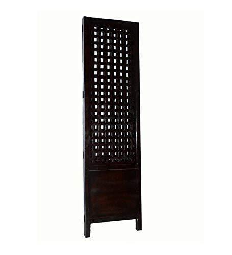 Solid Wood 3 Panel Room Wooden Partition (Brown) for Living Room - Ouch Cart 