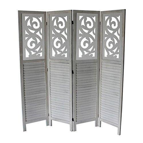 Wooden Partitions Wood Room Divider Partitions for Living Room 4 Panels Style Room Separators Screen Panel for Kitchen Wooden Partition Room Divider - Ouch Cart 