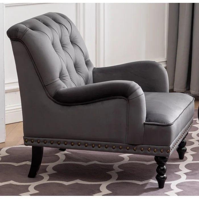 Wide Tufted Velvet Armchair - Ouch Cart 