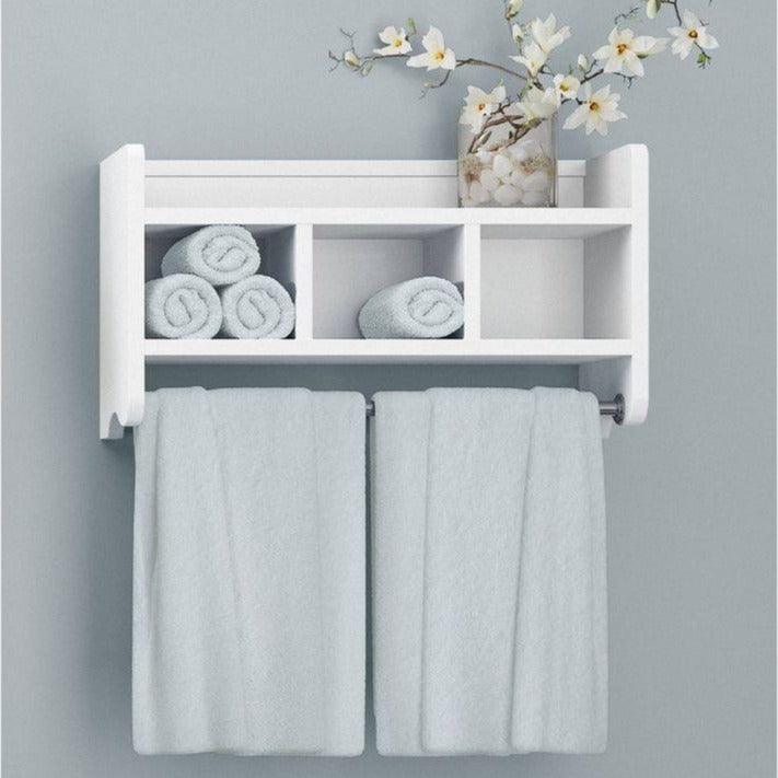 PVC Handmade Bathroom Towel Rack | Towel Holder With Free Soap Dish By Miza - Ouch Cart 