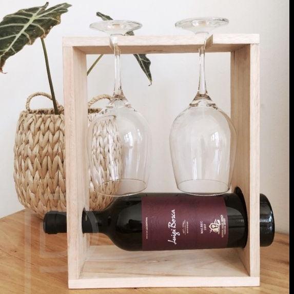 Personalised Wine/Bear Bottle Caddy And Glass Holder By Miza - Ouch Cart 