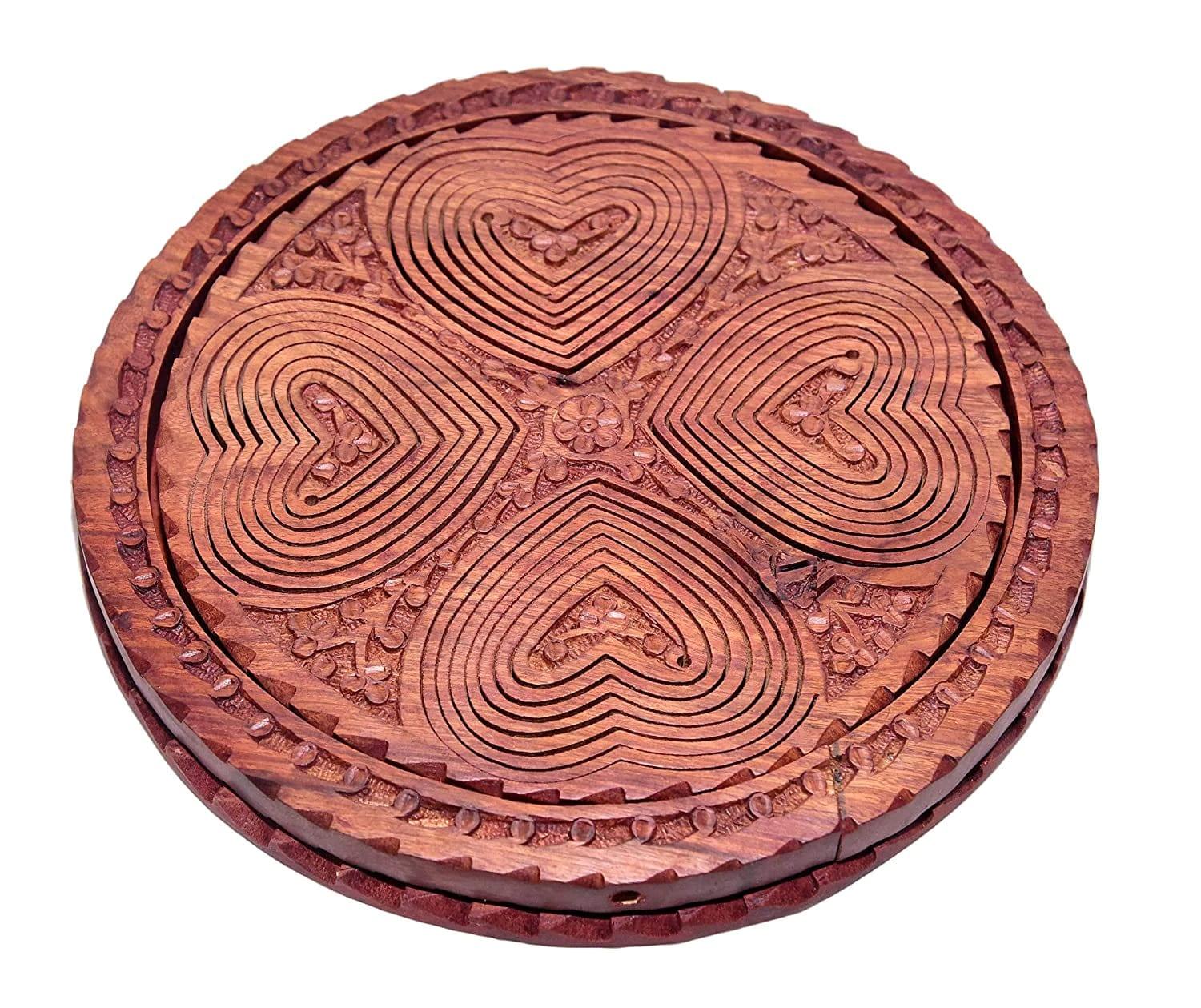 HANDCRAFTED WOODEN BEAUTIFUL DRY FRUIT FOLDABLE BASKET 4 PART - Ouch Cart 