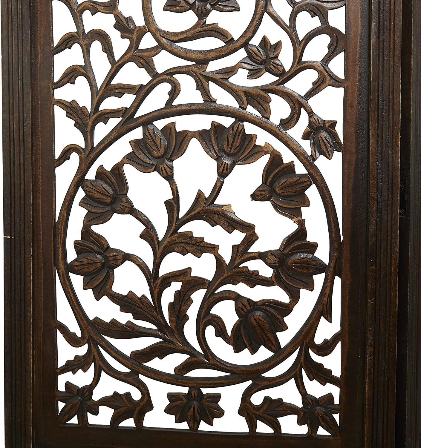 4 Panel Wooden Screen Decorative Protection For living room Wooden partition and Dividers - Ouch Cart 