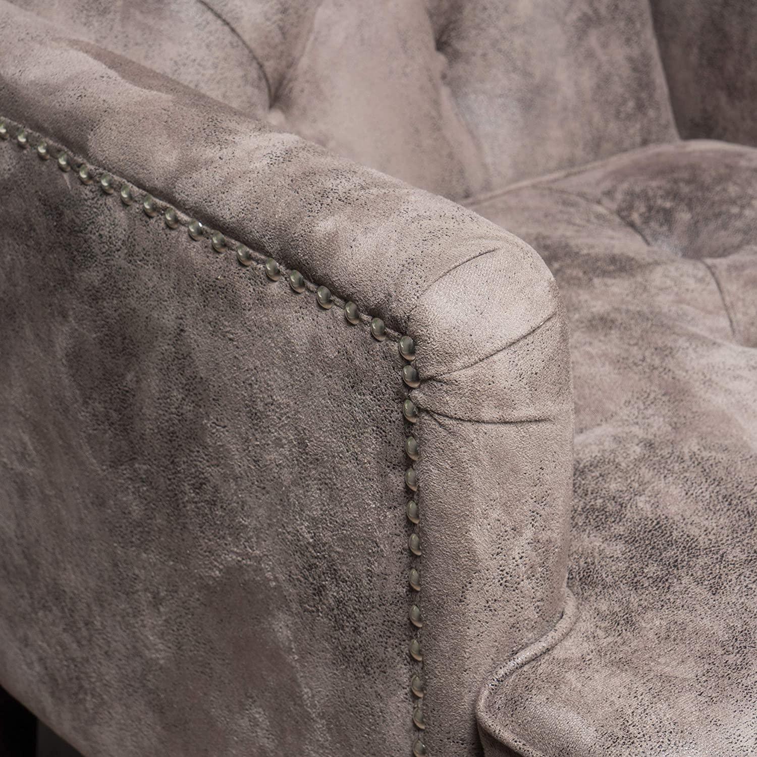 Tufted Club Chair, Fabric Accent Chair - Ouch Cart 